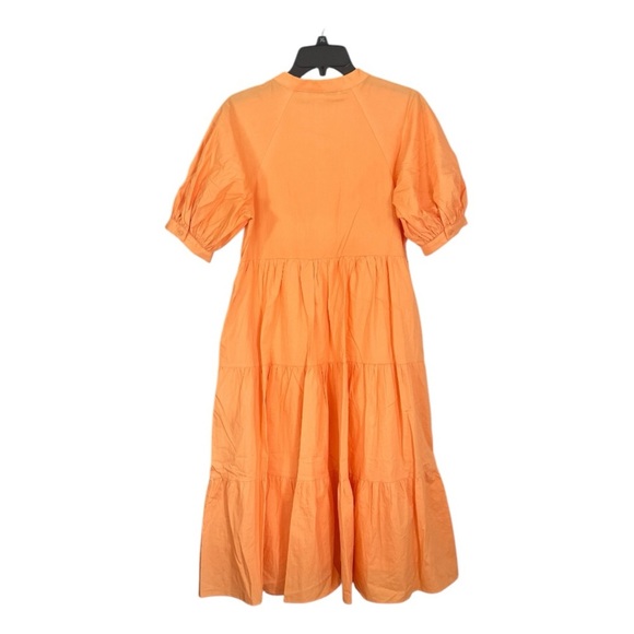 Orange Tiered Ruffled Midi Sundress - Picture 2 of 6